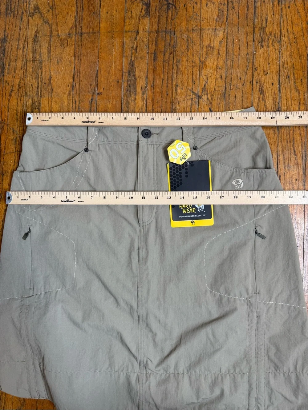 🆕MOUNTAIN HARDWEAR G La Strada Ruched Adventure Skirt Hiking Zip Pockets Size 12 - Picture 9 of 11